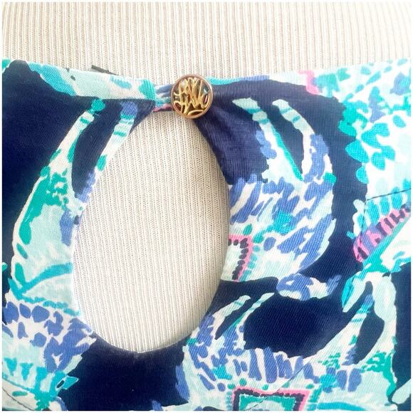 Lilly Pulitzer Beacon Alpaca My Bags Blue Mini Dress Size XXS Pima Cotton - Picture 9 of 10